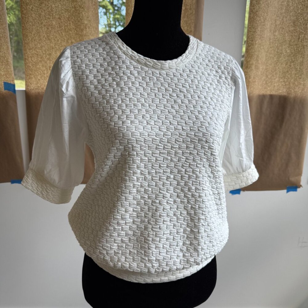 NWOT Anthropologie Porridge Puff Sleeve Pullover Top Small